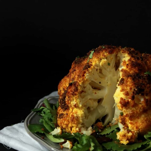 spicy whole roasted cauliflower
