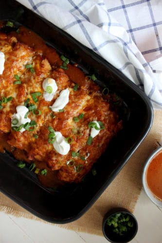 Spicy Chicken Enchiladas with our Favourite Enchilada Sauce