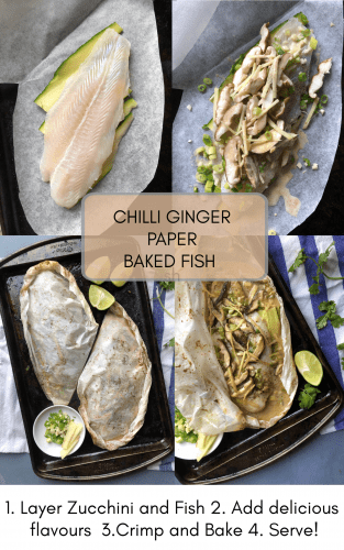 Chilli and Ginger Paper Baked Fish