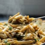 A spoon of Sun-dried Tomato & Chicken Pasta