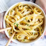 Chili Garlic Noodles in a Bowl with Chopsticks