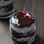 one and a partial oreo cheesecake jar