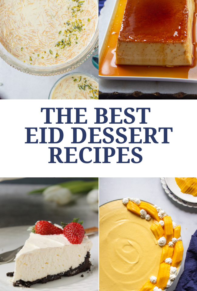 A collage of Eid dessert recipes