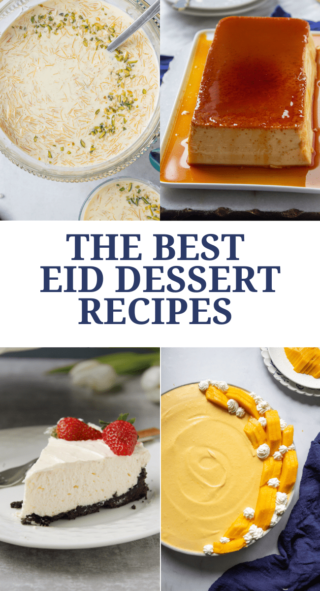 A collage of Eid dessert recipes