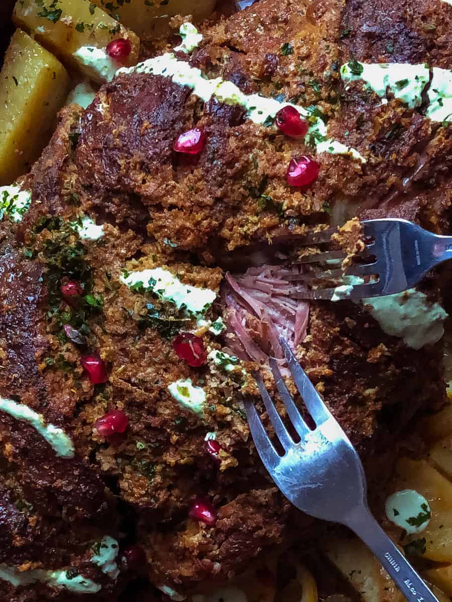 Close up of Mutton Roast