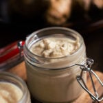 a jar of ginger paste open