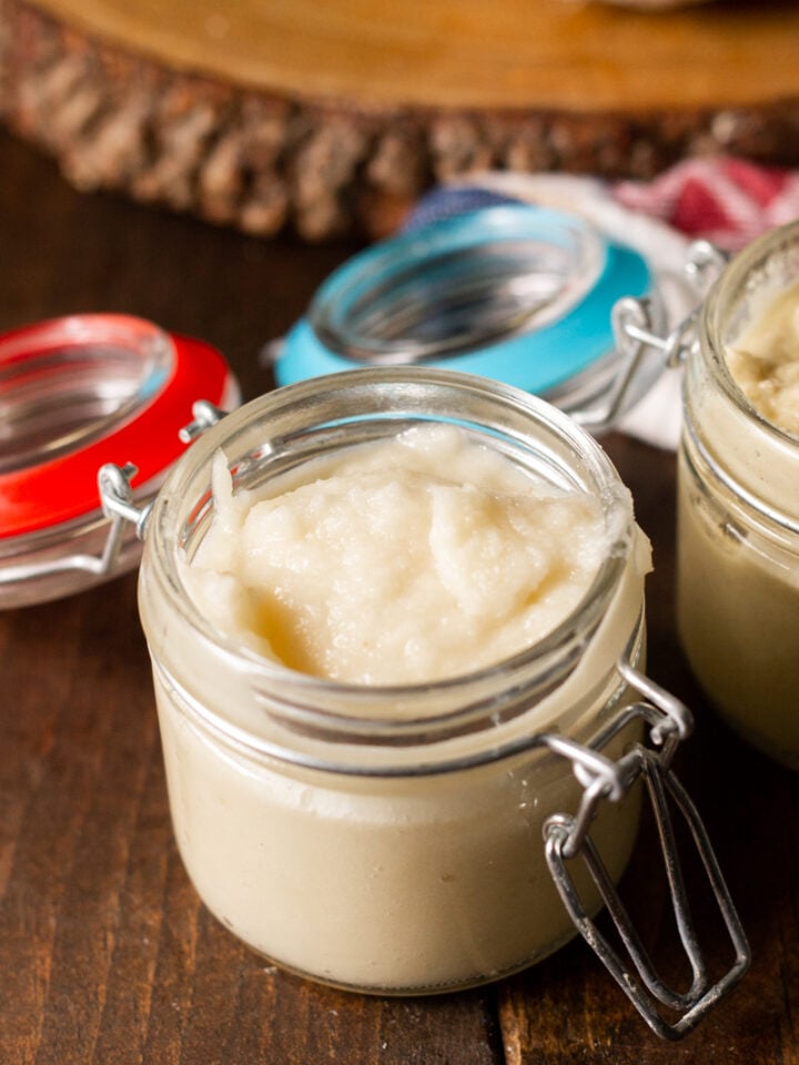Garlic paste in a jar