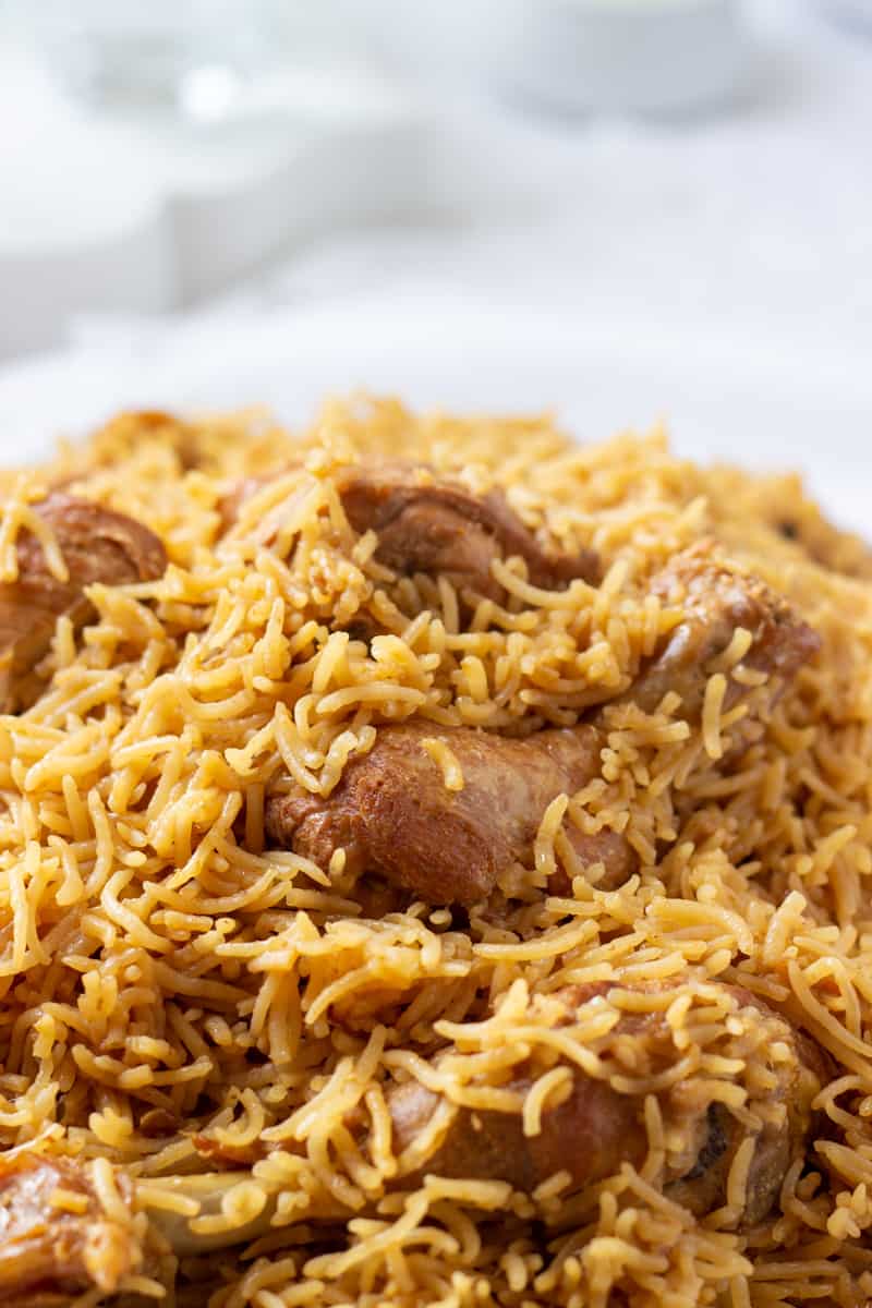 close up of cooked pulao