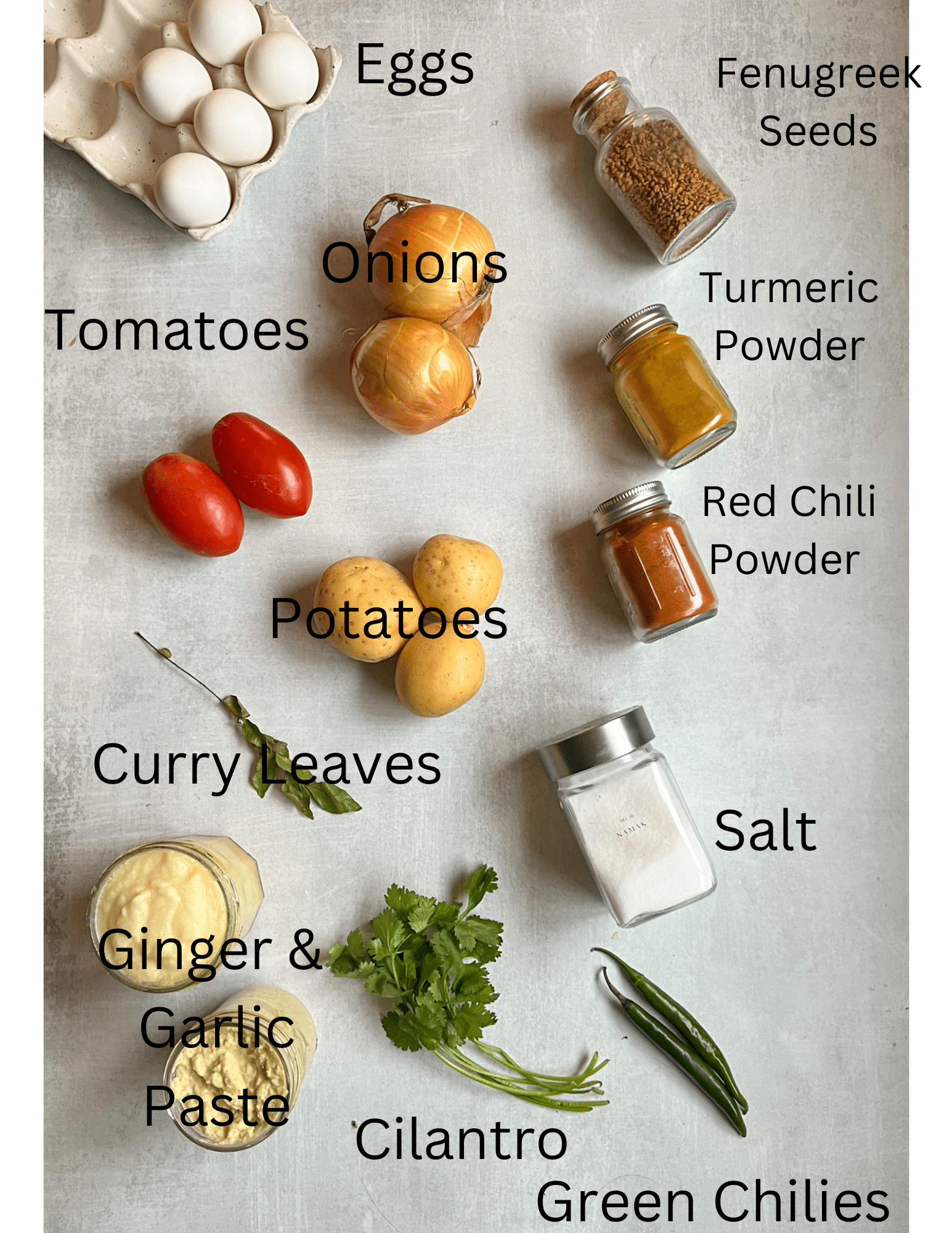 Ingredients for Egg Curry