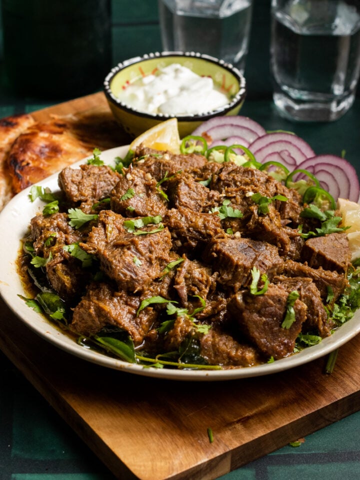 Tala hua Gosht in a plate