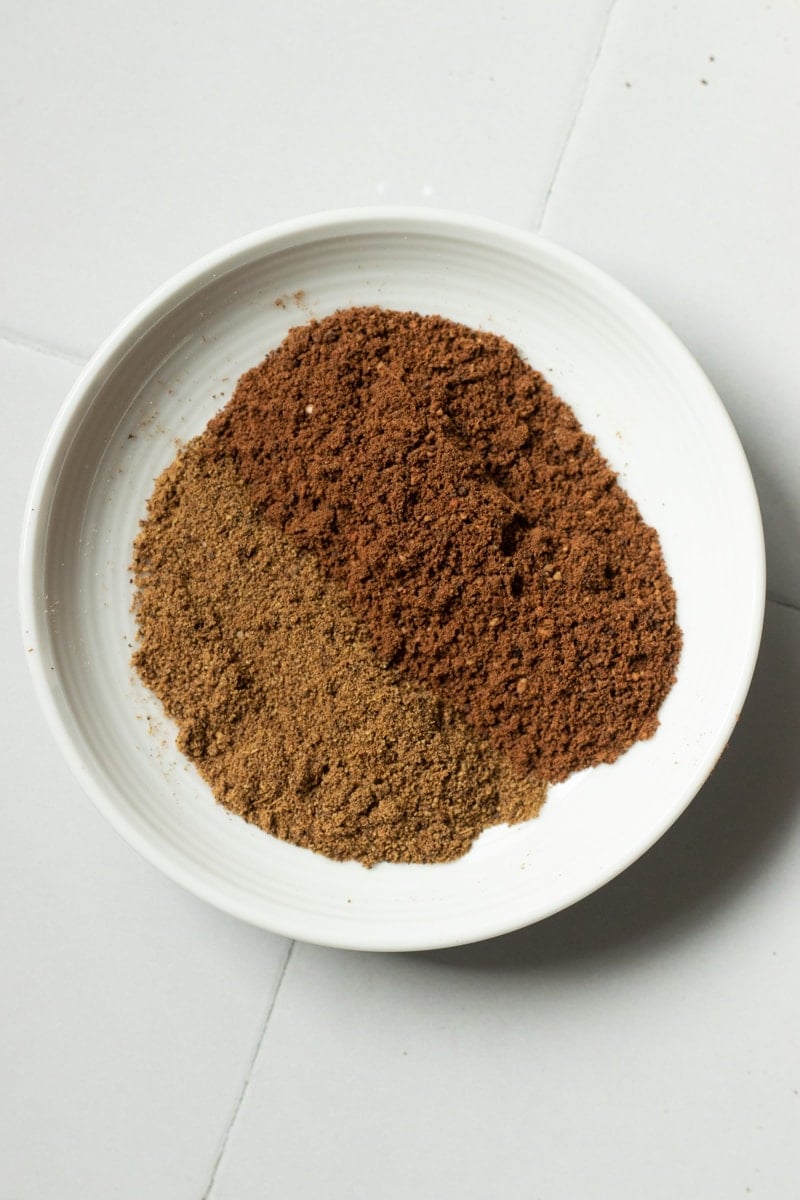 small bowl with homemade pakistani garam masala and storebought