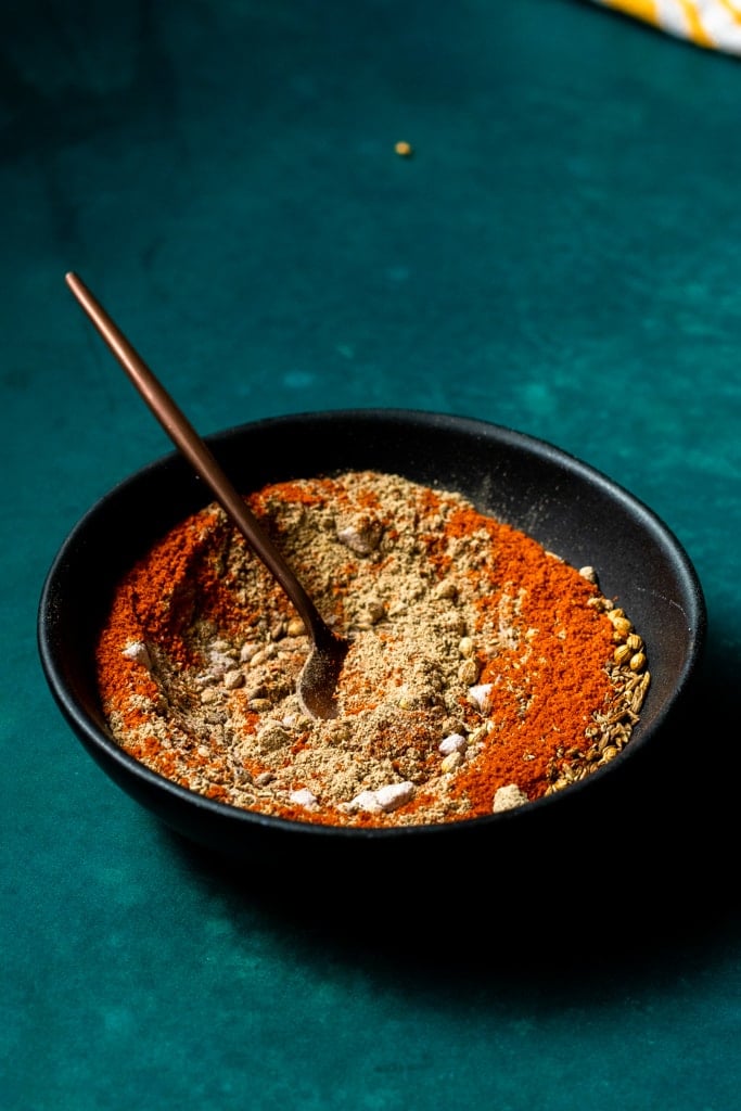 spices for chaat masala in a bowl