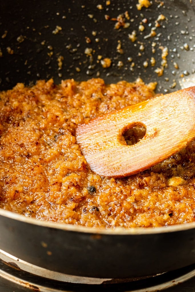 masala base for kofta curry in a pot