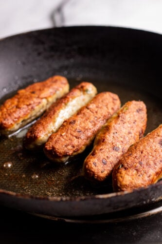Chicken Seekh Kabab cooked stovetop