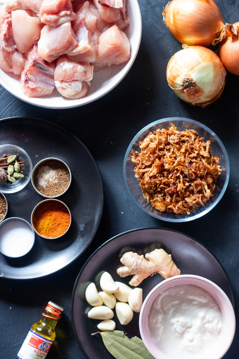 top down view of qorma ingredients