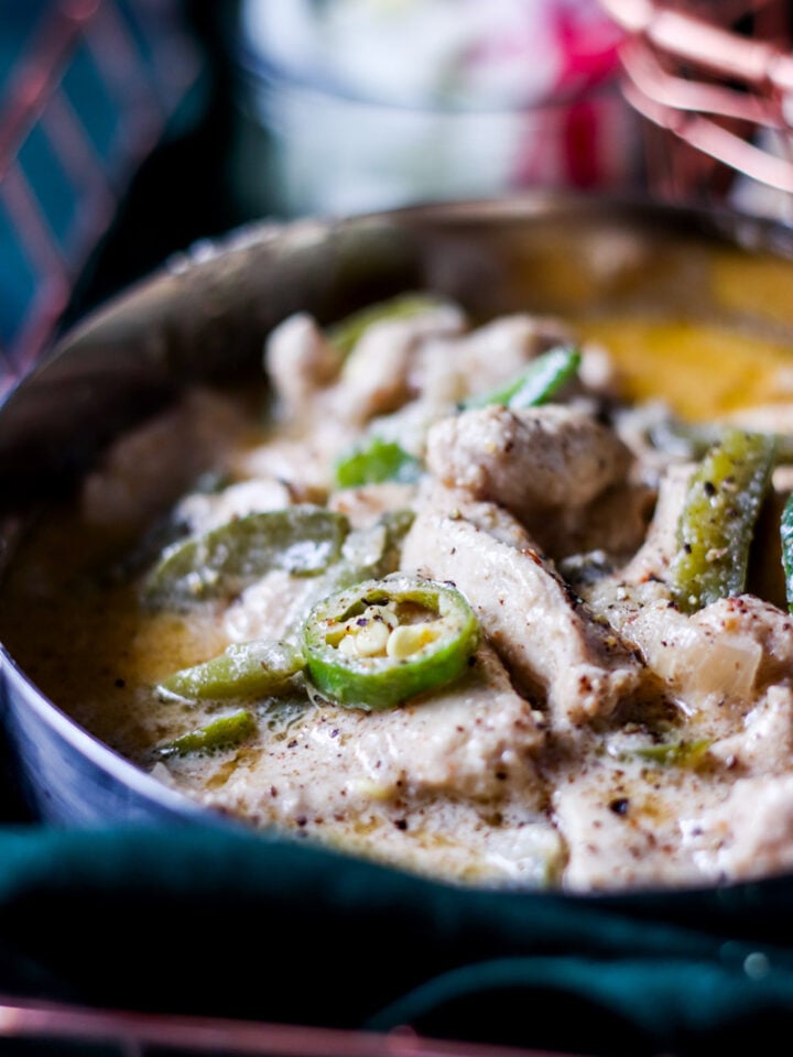 close up of paneer reshmi handi