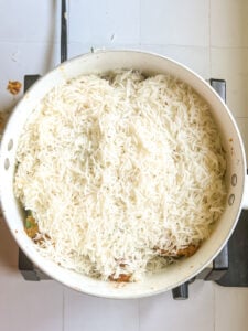 top down view of rice